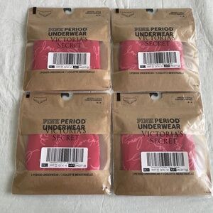 FOUR Period Panties HIPSTER BUNDLE of Four MEDIUM RED NWT PINK Victorias Secret